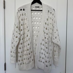 GAP Open Knit Cream Cardigan Sweater
